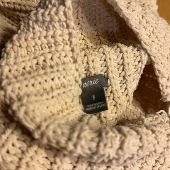 Oversized Aerie super soft and cozy neutral color lounge knitted pullover - Picture 4 of 4